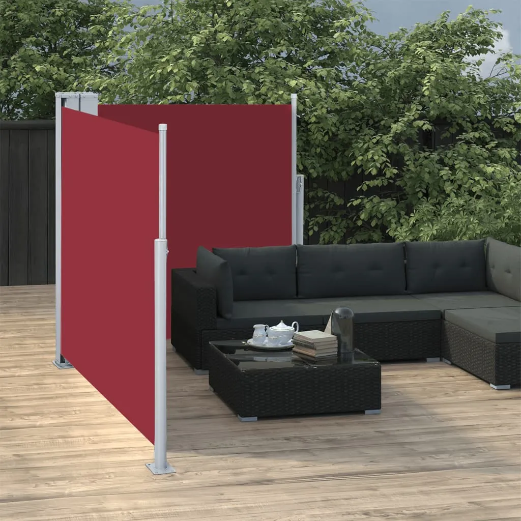 vidaXL Tenda da Sole Laterale Retrattile Rossa 100x600 cm