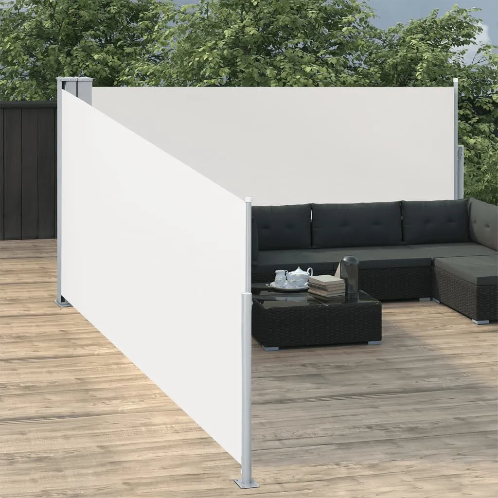 vidaXL Tenda da Sole Laterale Retrattile Crema 100x1000 cm