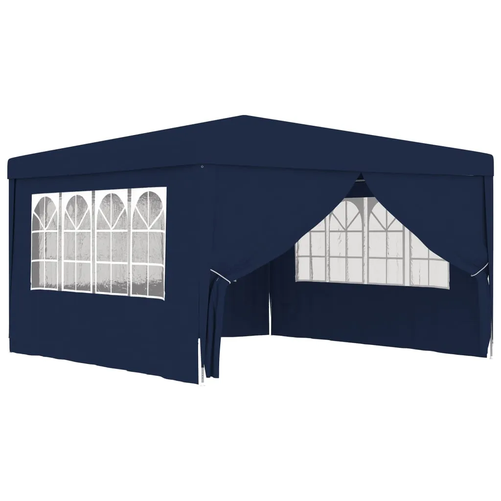 vidaXL Gazebo Professionale con Pareti 4x4 m Blu 90 g/m²