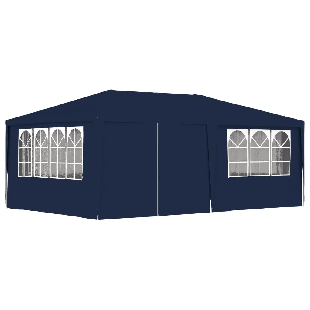 vidaXL Gazebo Professionale con Pareti 4x6 m Blu 90 g/m²