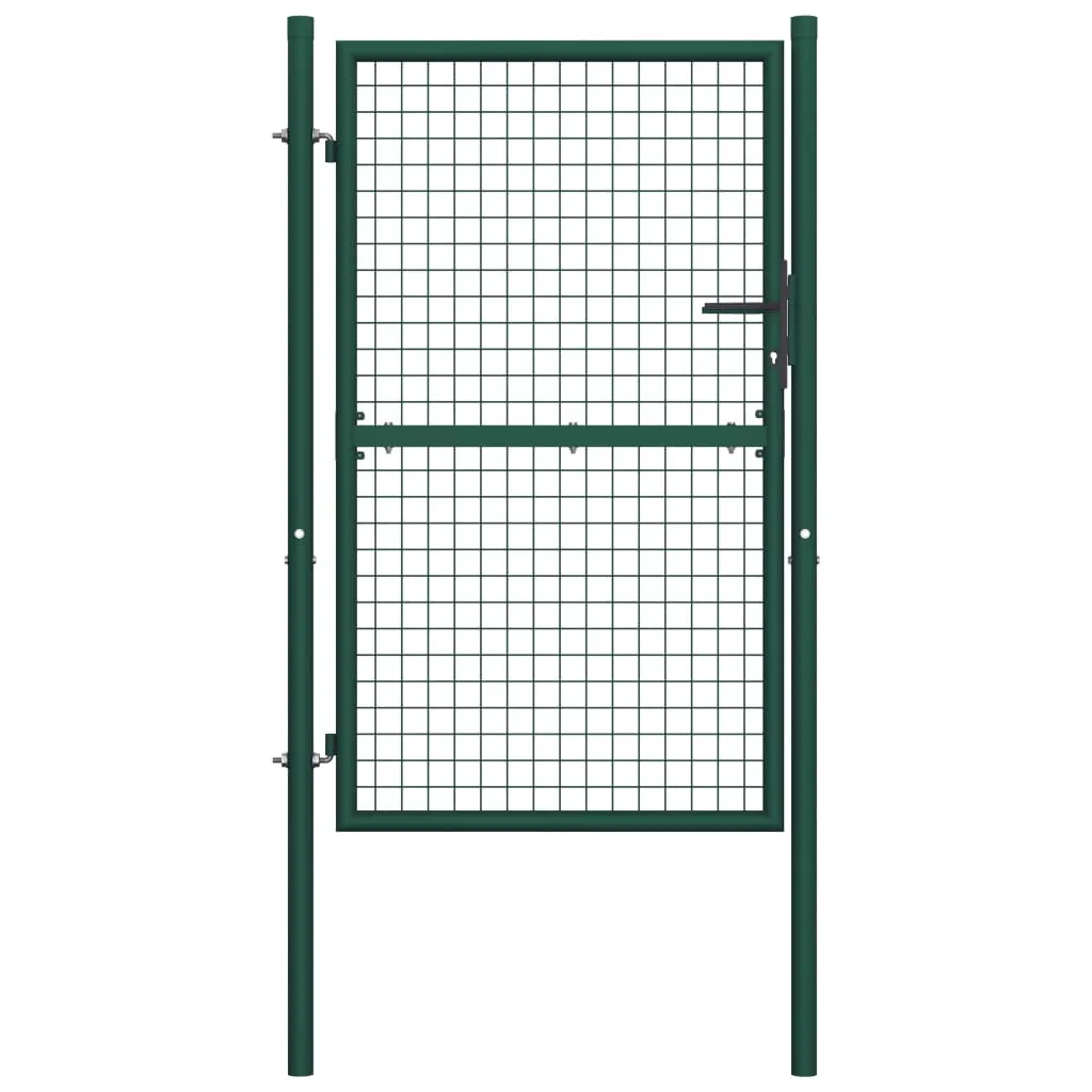 vidaXL Cancello per Recinzione in Acciaio 100x200 cm Verde