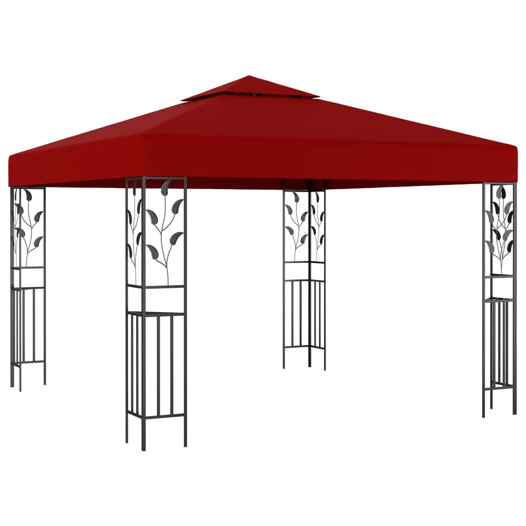 vidaXL Gazebo 3x3 m Rosso Vino