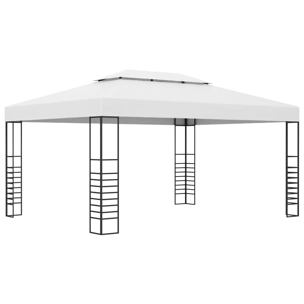 vidaXL Gazebo da Giardino in Acciaio Verniciato 4x3x2,7 m Bianco