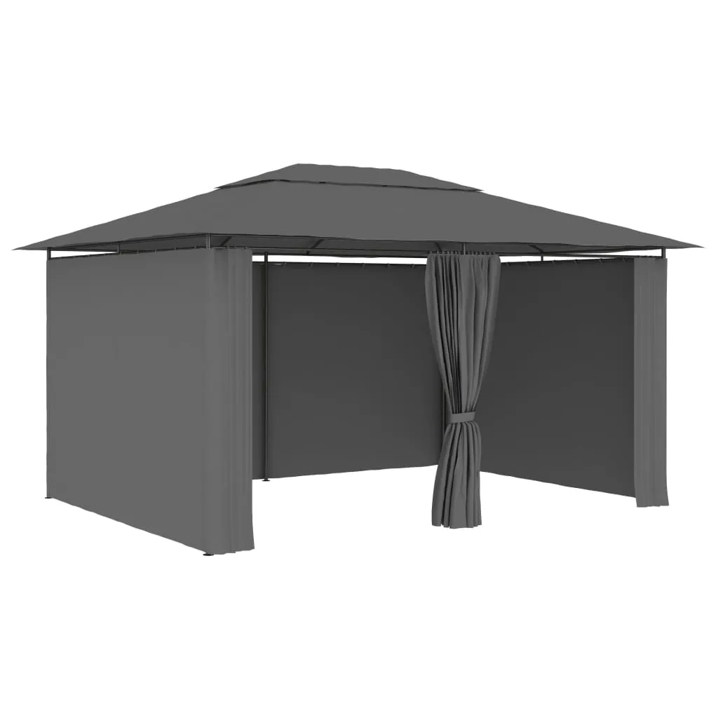 vidaXL Gazebo da Giardino con Tende 4x3 m Antracite