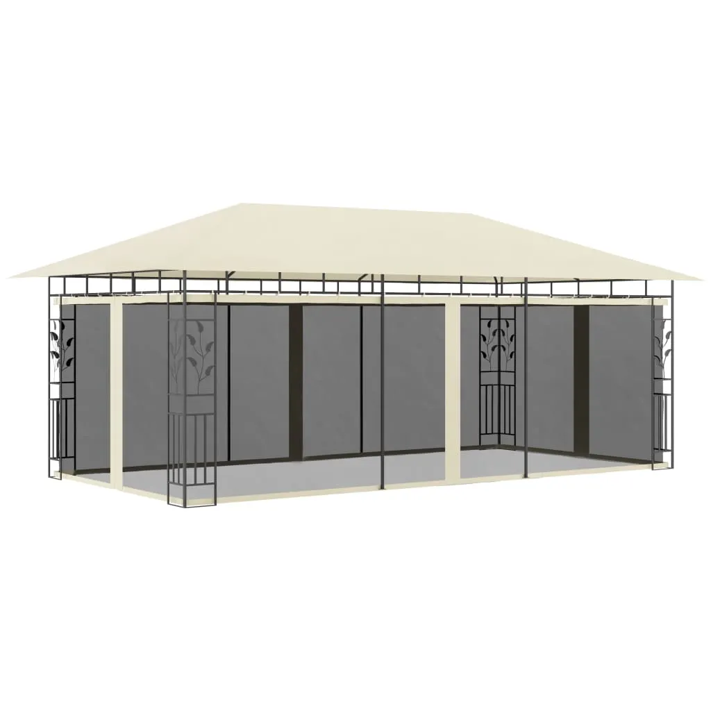 vidaXL Gazebo con Zanzariera 6x3x2,73 m Crema