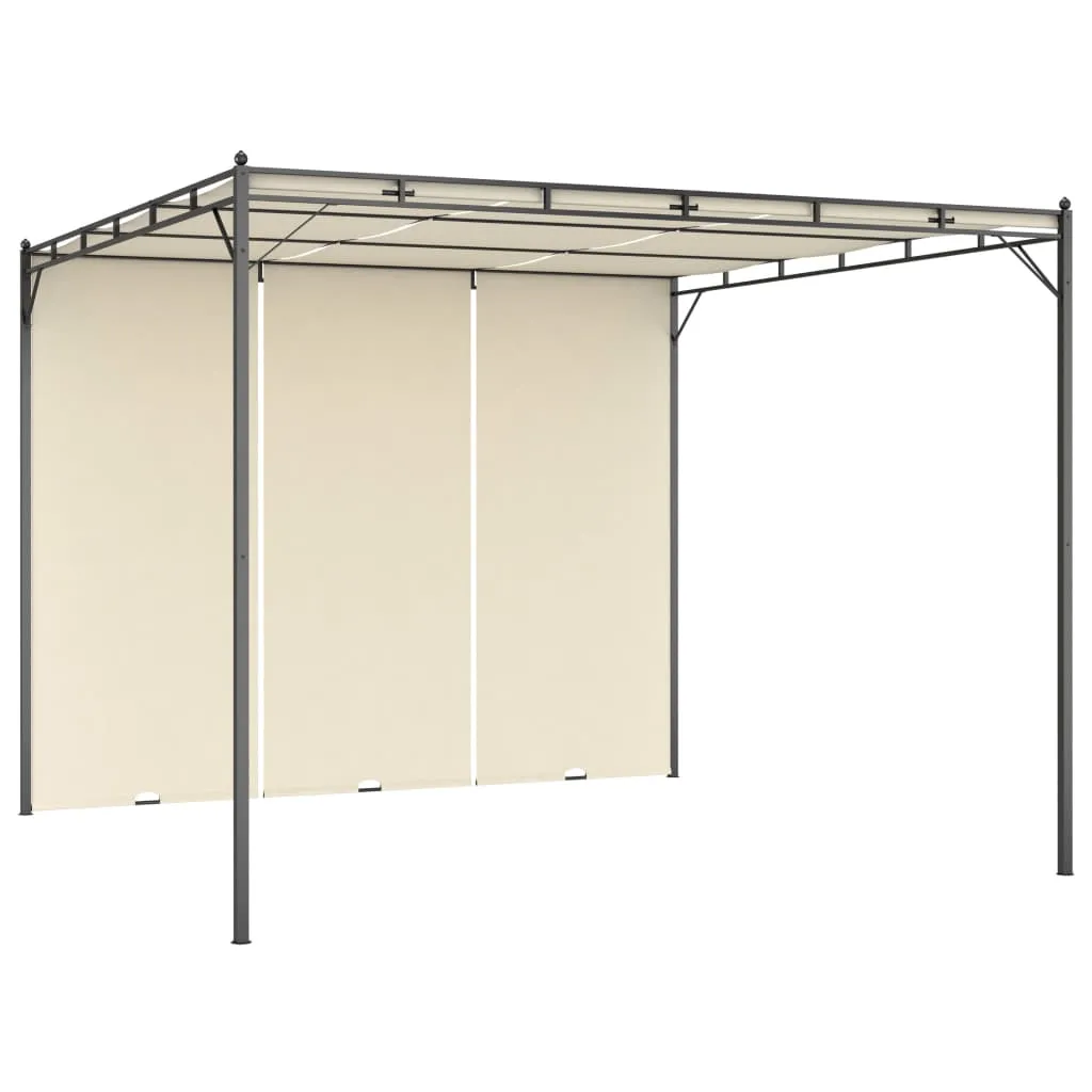 vidaXL Gazebo da Giardino con Tenda Laterale 3x3x2,25m Crema