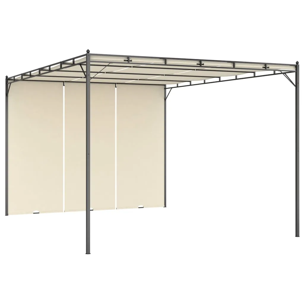 vidaXL Gazebo da Giardino con Tenda Laterale 4x3x2,25 m Crema