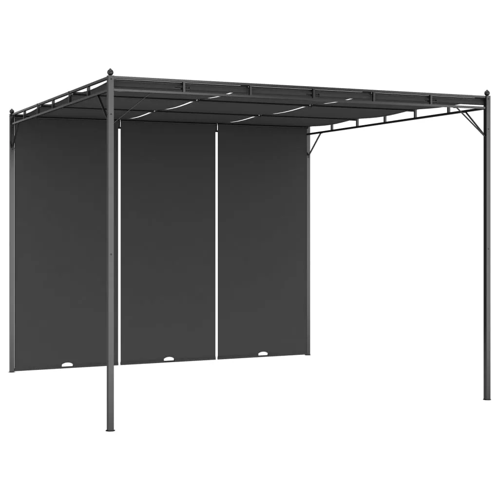 vidaXL Gazebo da Giardino con Tenda Laterale 3x3x2,25 m Antracite