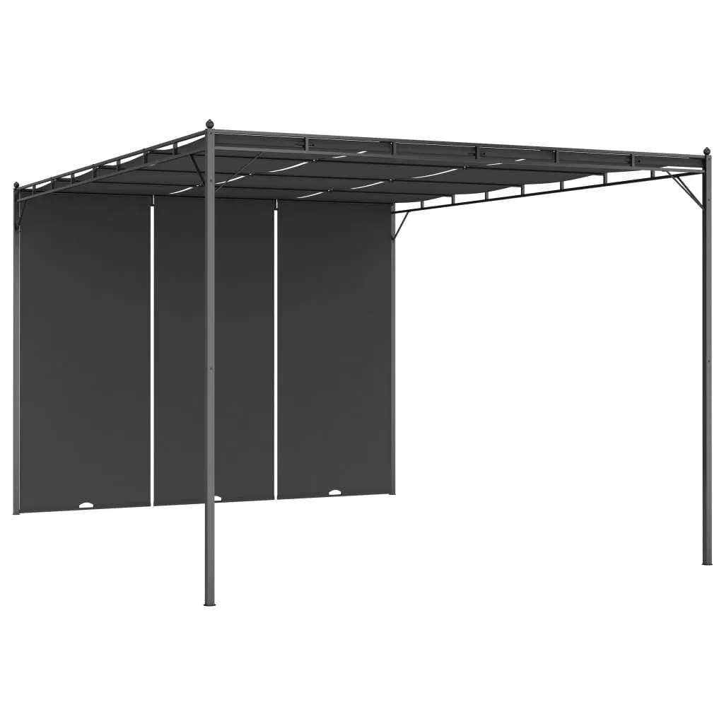 vidaXL Gazebo da Giardino con Tenda Laterale 4x3x2,25 m Antracite