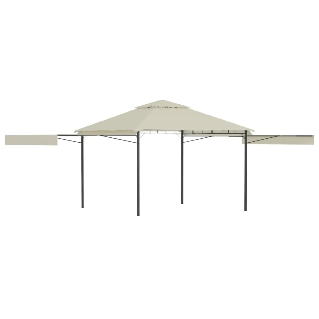 vidaXL Gazebo con Tetto Doppio Estendibile 3x3x2,75 m Crema 180 g/m²