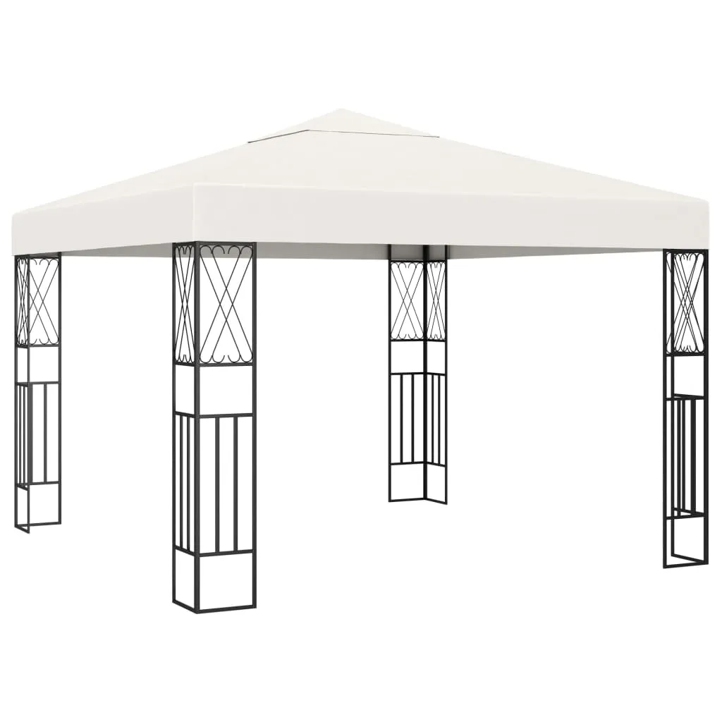 vidaXL Gazebo 3x3 m Crema in Tessuto