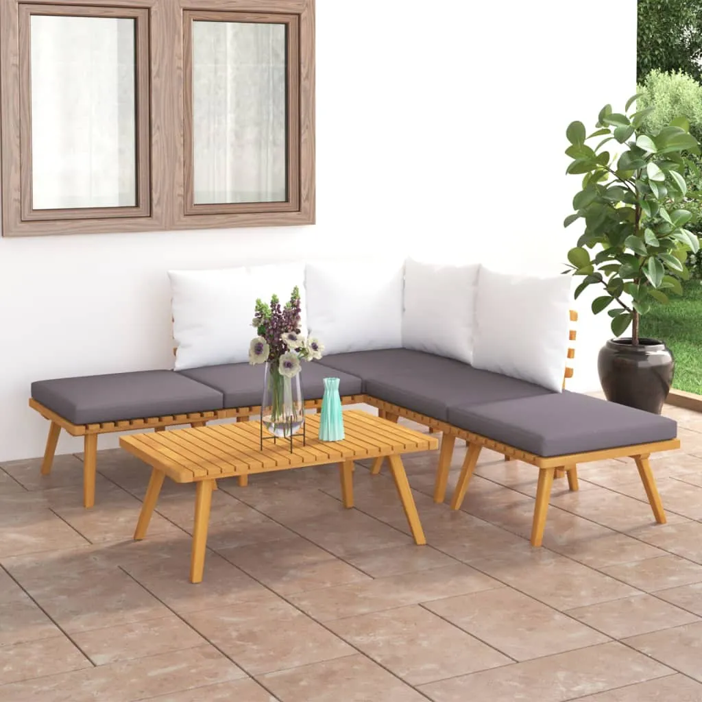 vidaXL Set Divani da Giardino 6 pz in Legno Massello di Acacia