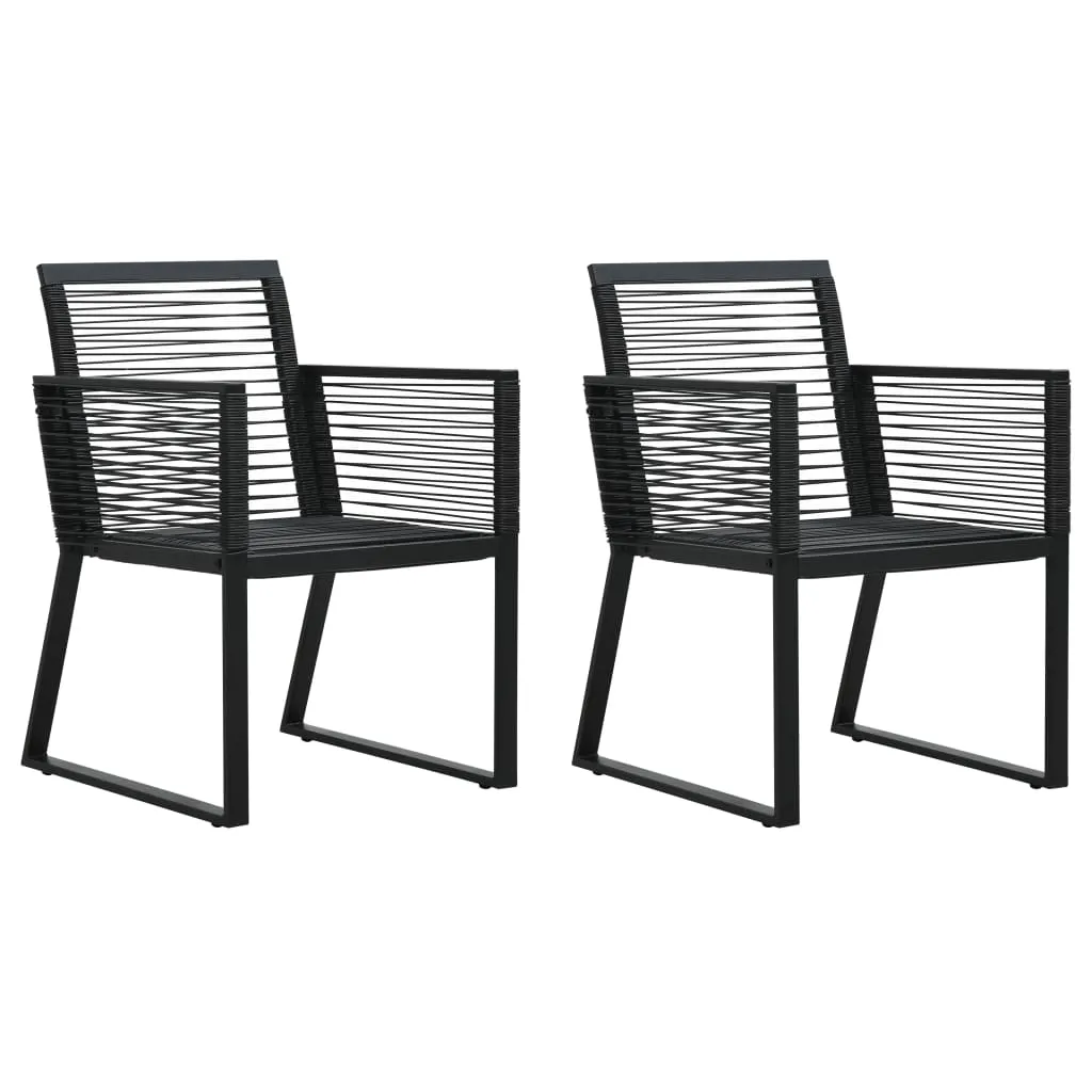 vidaXL Sedie da Giardino 2 pz Nere in Rattan PVC