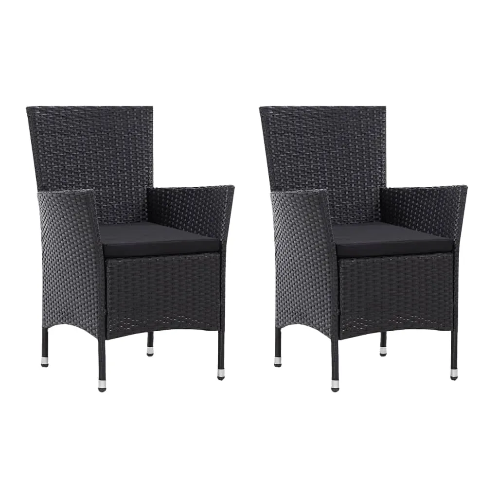 vidaXL Sedie da Giardino Set 2 pz Polyrattan Nero