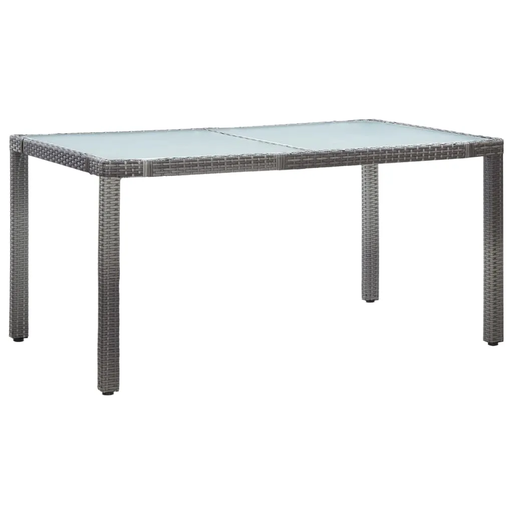 vidaXL Tavolo da Giardino Grigio 150x90x75 cm in Polyrattan