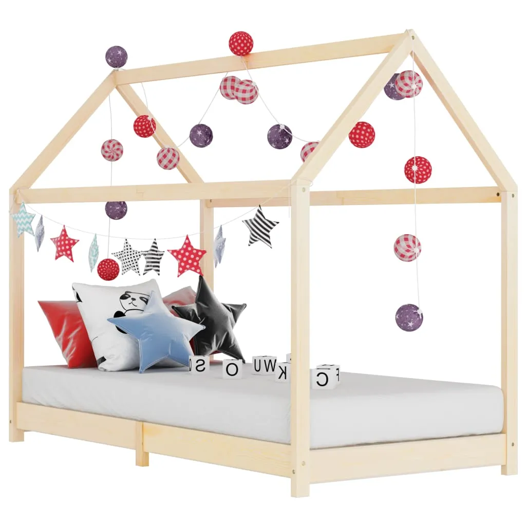 vidaXL Giroletto per Bambini in Legno Massello di Pino 90x200 cm