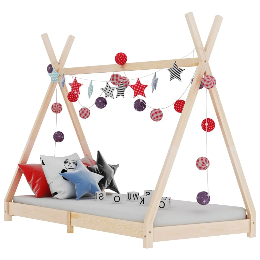 vidaXL Giroletto per Bambini in Legno Massello di Pino 80x160 cm