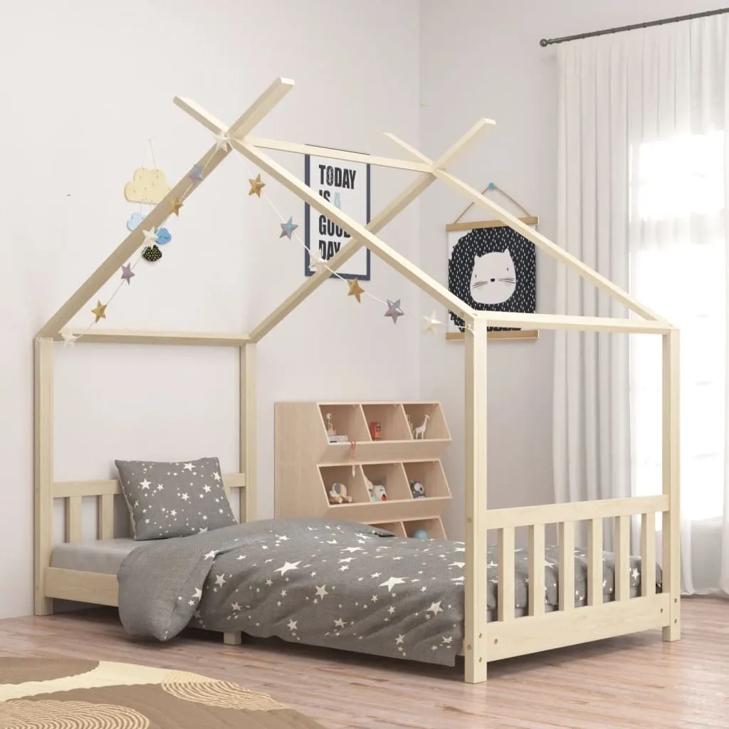 vidaXL Giroletto per Bambini in Legno Massello di Pino 90x200 cm