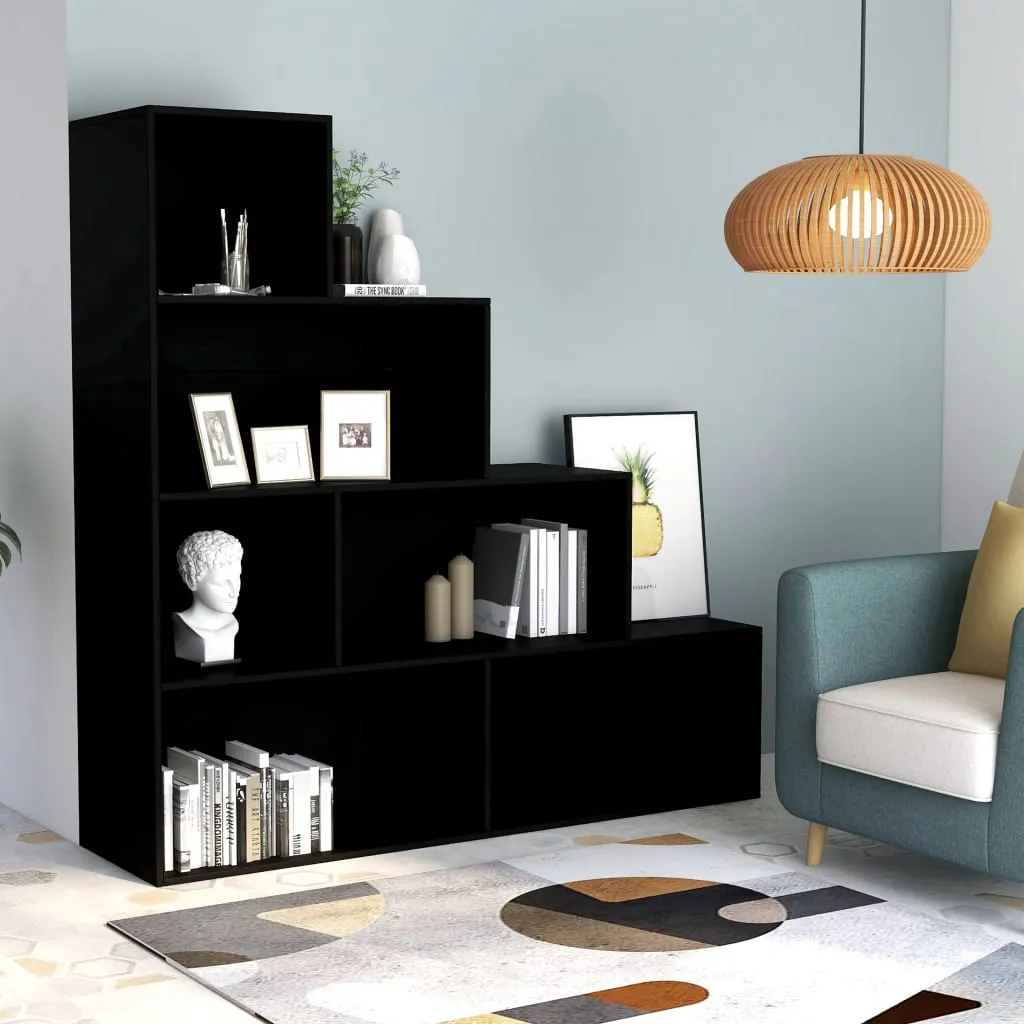 vidaXL Libreria/Divisorio Nero 155x24x160 cm in Legno Multistrato