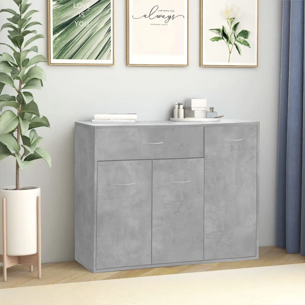 vidaXL Credenza Grigio Cemento 88x30x70 cm in Legno Multistrato