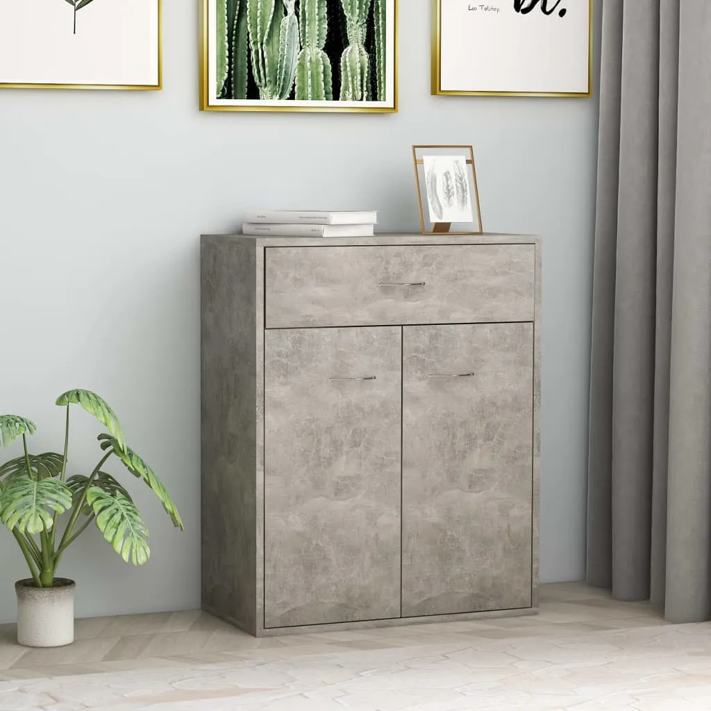 vidaXL Credenza Grigio Cemento 60x30x75 cm in Legno Multistrato