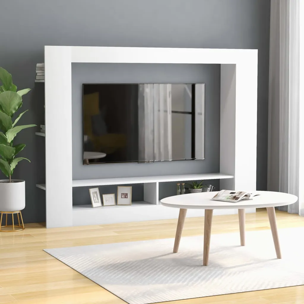 vidaXL Mobile Porta TV Bianco 152x22x113 cm in Legno Multistrato