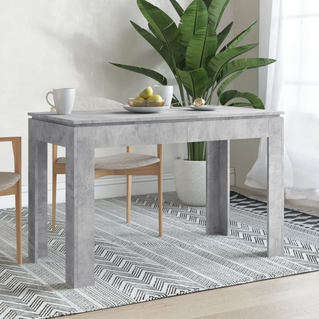 vidaXL Tavolo da Pranzo Grigio Cemento 120x60x76 cm Legno Multistrato