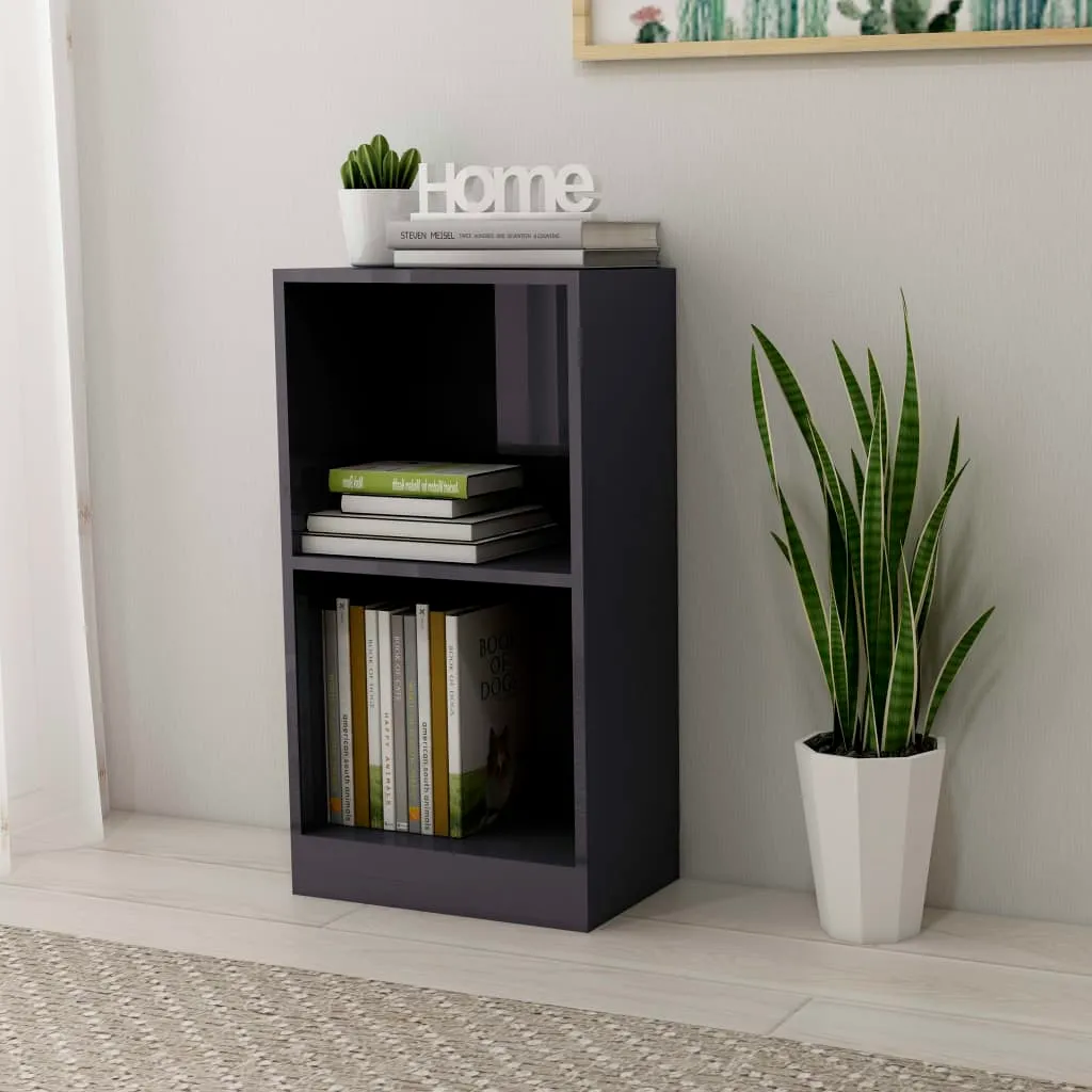 vidaXL Libreria Grigio Lucido 40x24x75 cm in Legno Multistrato