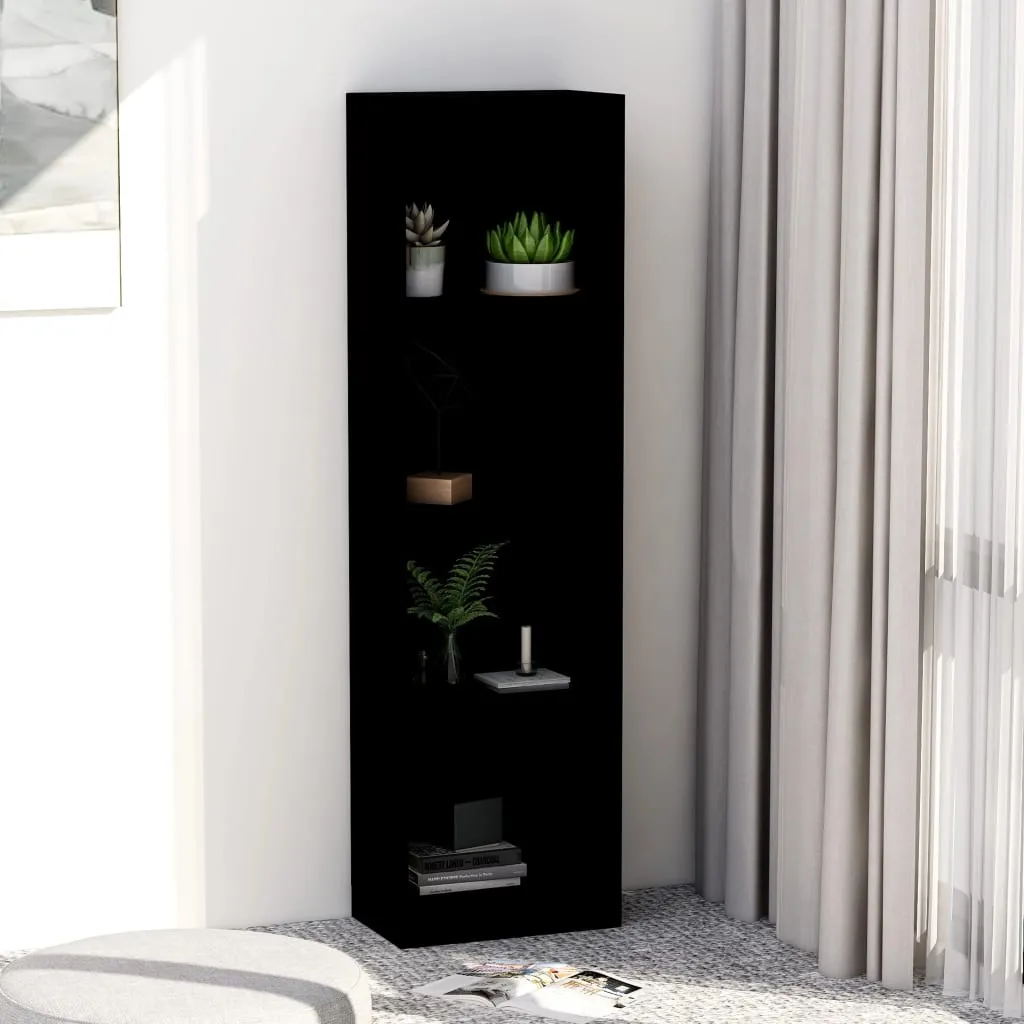 vidaXL Libreria a 4 Ripiani Nera 40x24x142 cm in Legno Multistrato