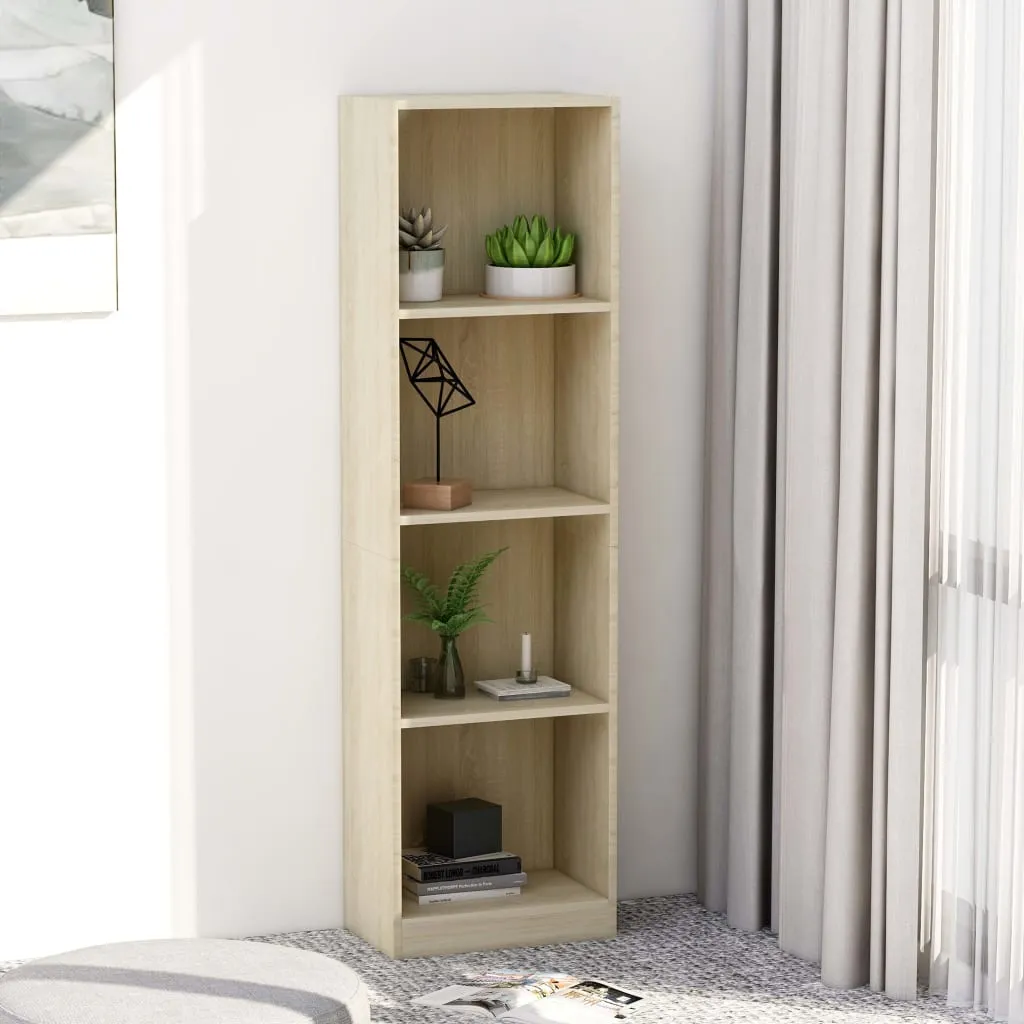 vidaXL Libreria 4 Ripiani Rovere Sonoma 40x24x142 cm Legno Multistrato