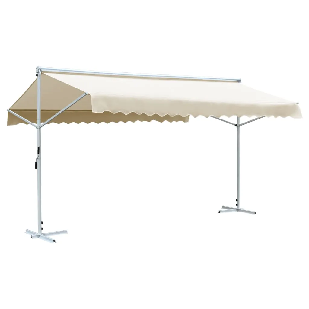 vidaXL Tenda Parasole con Piedistallo 600x300 cm Crema