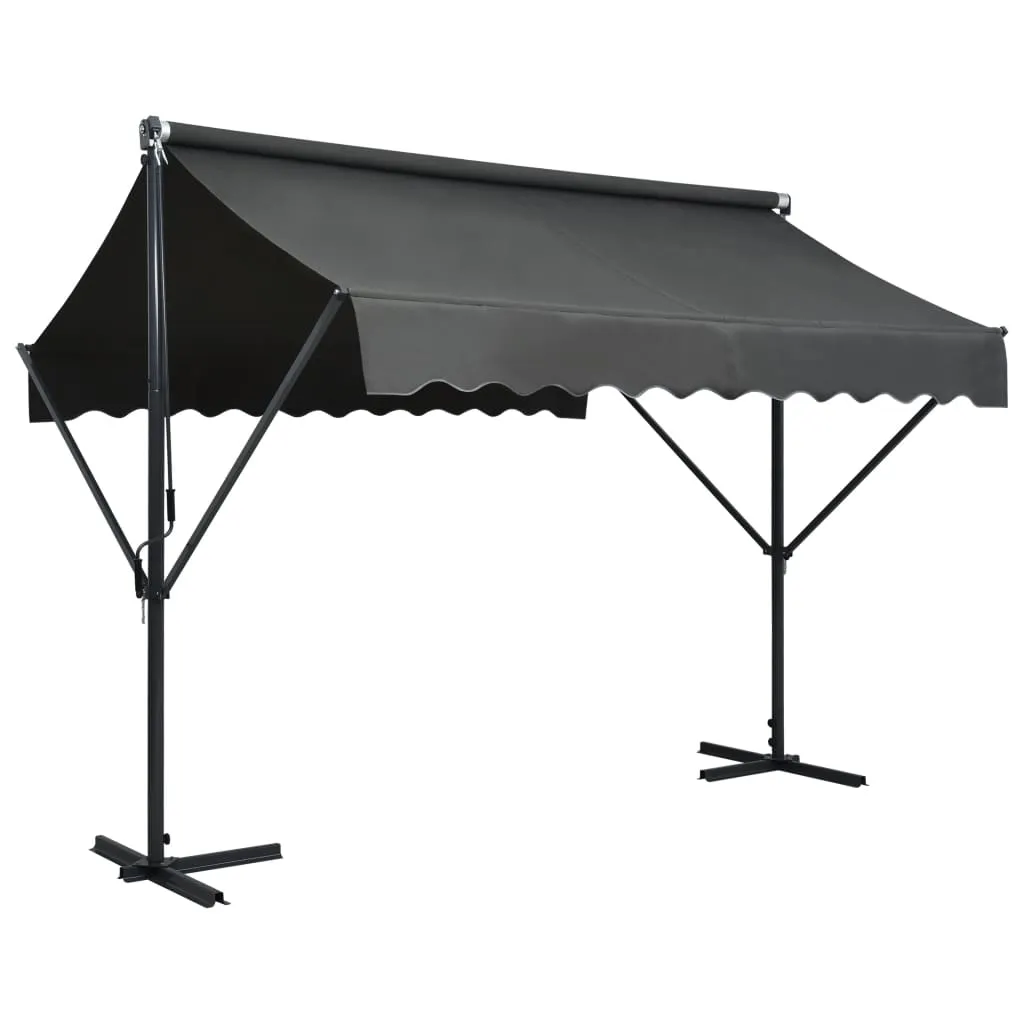 vidaXL Tenda Parasole con Piedistallo 300x300 cm Antracite