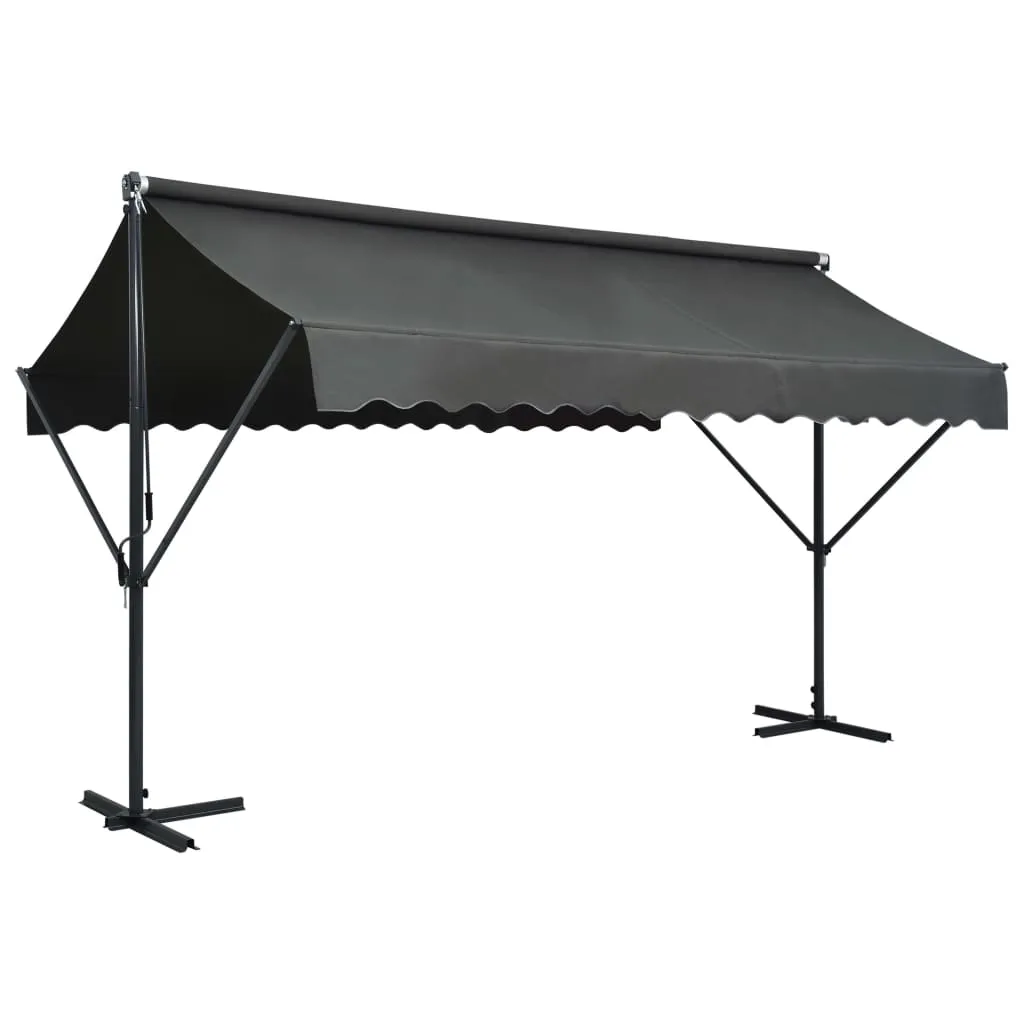 vidaXL Tenda Parasole con Piedistallo 400x300 cm Antracite