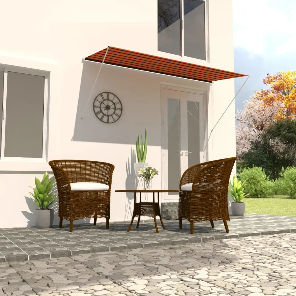 vidaXL Tenda da Sole Retrattile 300x150 cm Arancione e Marrone