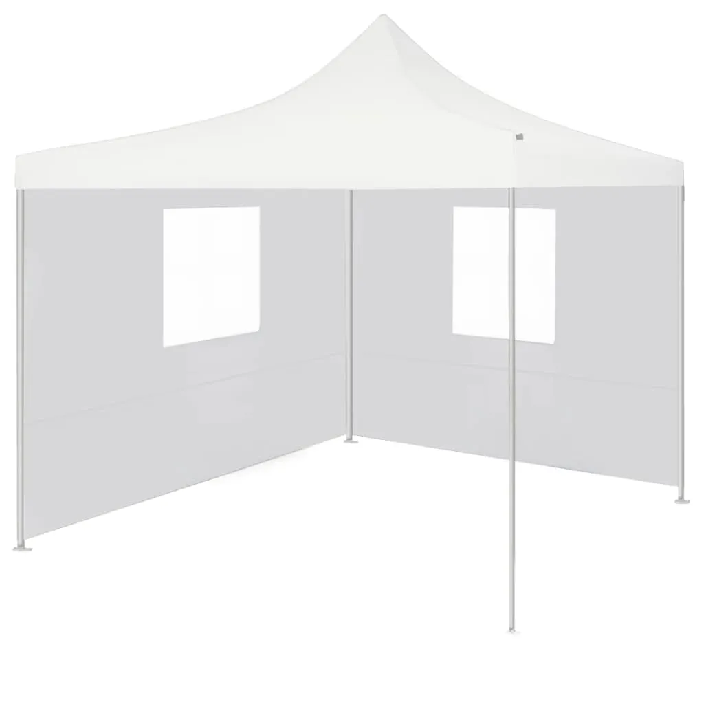 vidaXL Gazebo Pieghevole Professionale 2 Pareti 3x3m Acciaio Bianco