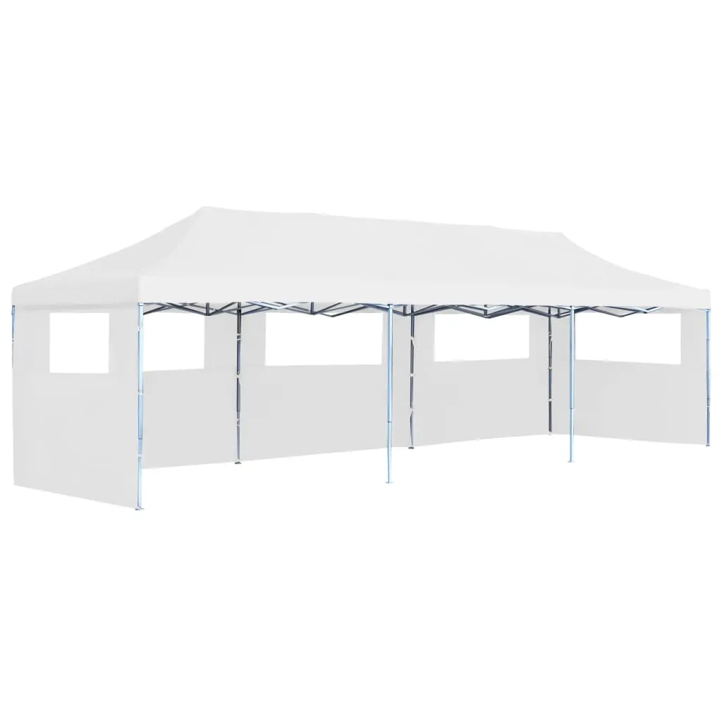 vidaXL Tenda Pieghevole Pop-Up con 5 Pareti Laterali 3x9 m Bianca