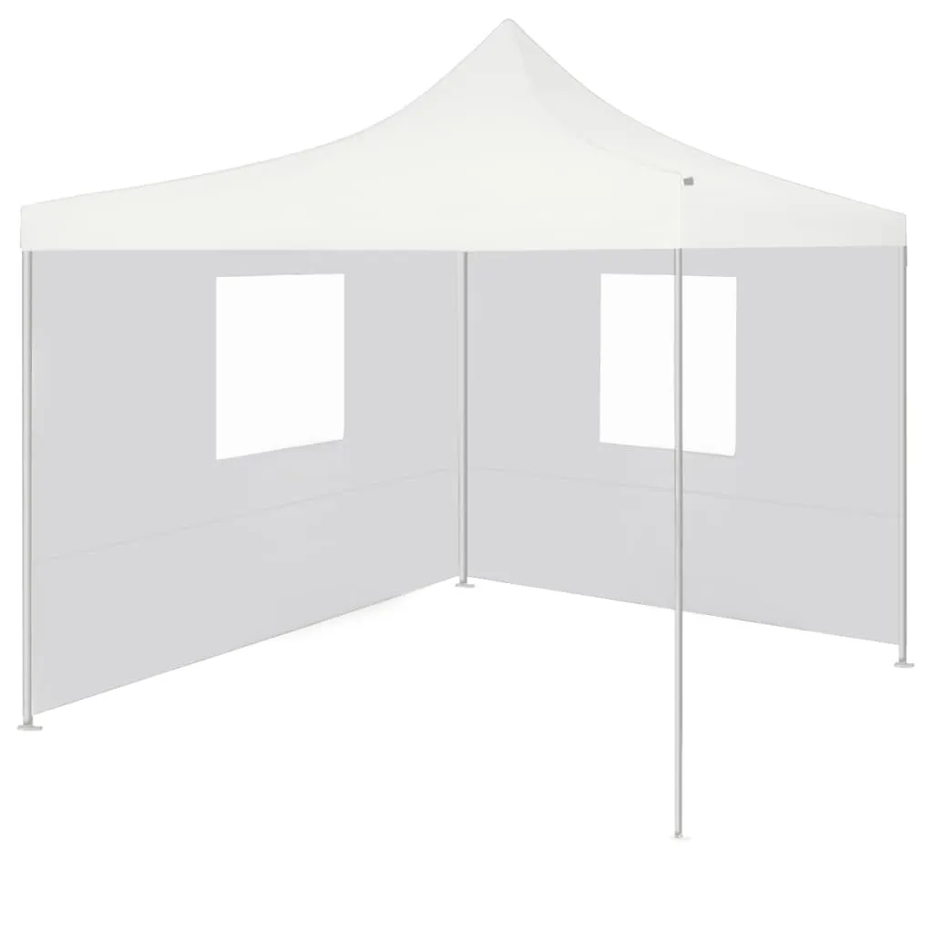 vidaXL Gazebo Pieghevole Professionale 2 Pareti 2x2m Acciaio Bianco