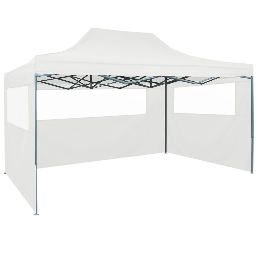 vidaXL Gazebo Professionale Pieghevole 3 Pareti 3x4m Acciaio Bianco