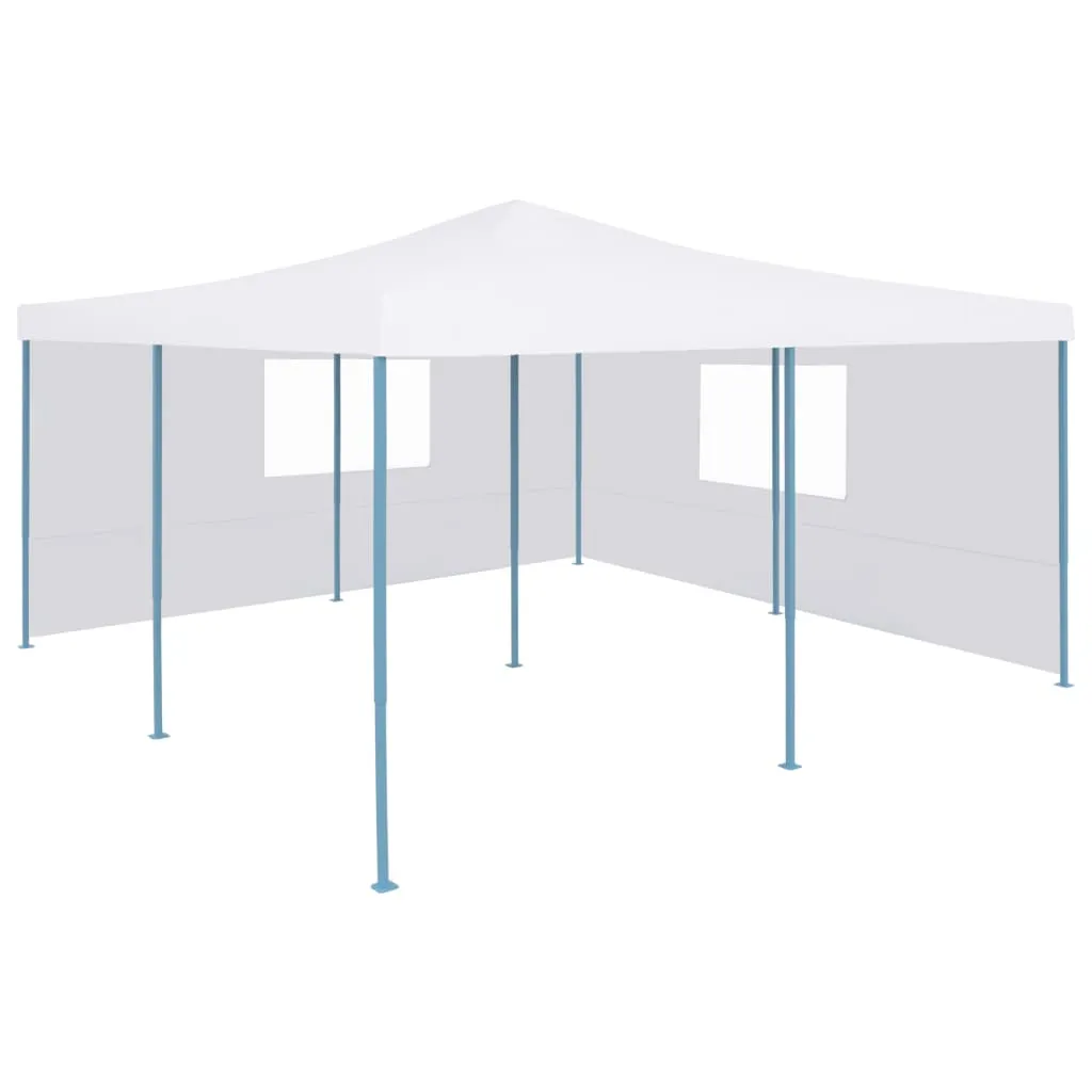 vidaXL Gazebo Pieghevole con 2 Pareti 5x5 m Bianco