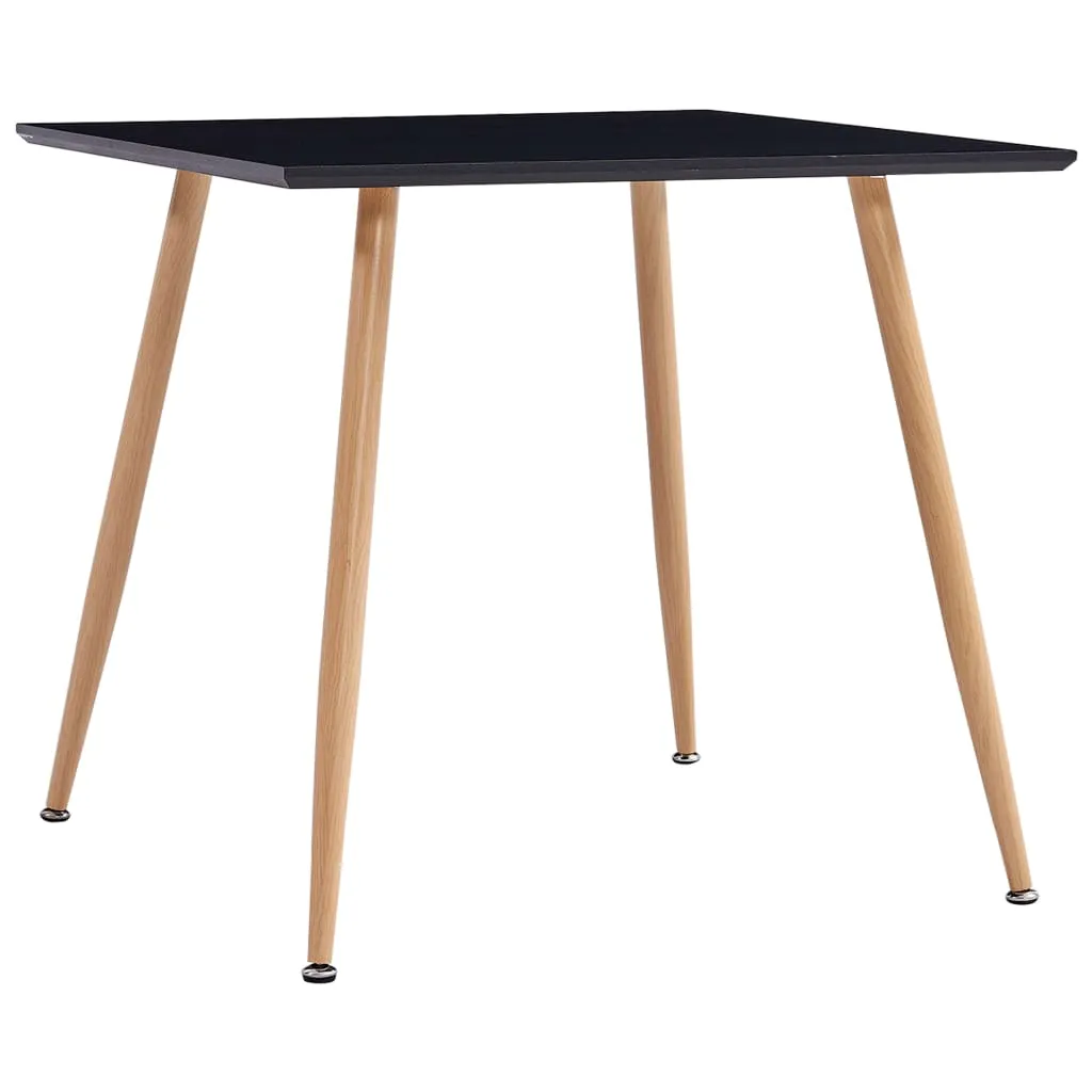 vidaXL Tavolo da Pranzo Nero e Rovere 80,5x80,5x73 cm in MDF