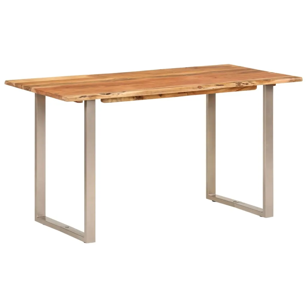 vidaXL Tavolo da Pranzo 140x70x76 cm in Legno Massello di Acacia