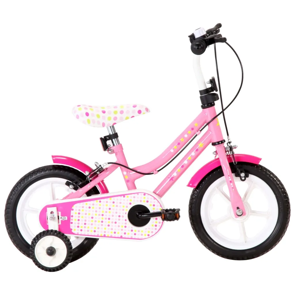 vidaXL Bici per Bambini 12 Pollici Bianca e Rosa