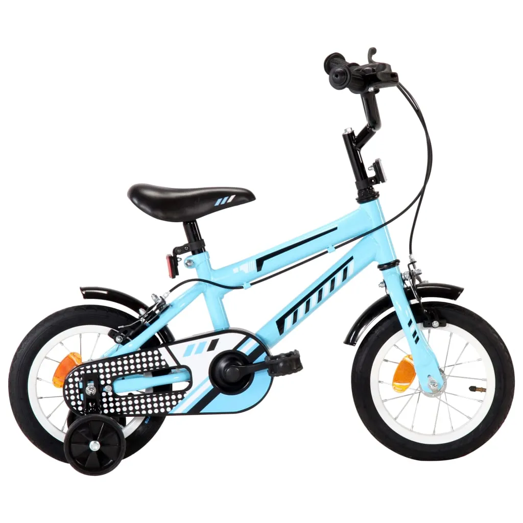 vidaXL Bici per Bambini 12 Pollici Nera e Blu