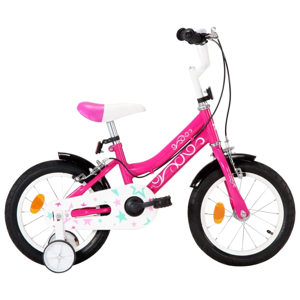 vidaXL Bici per Bambini 14 Pollici Nera e Rosa