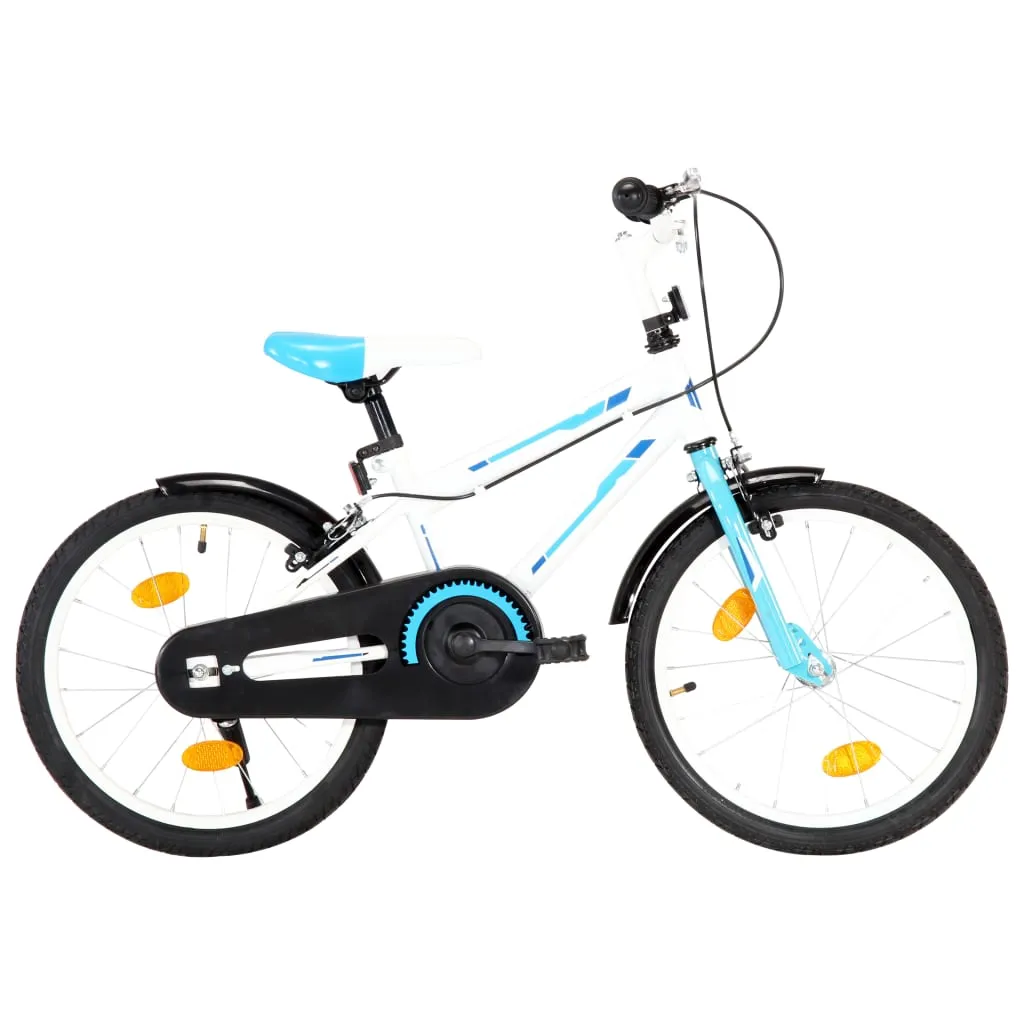 vidaXL Bici per Bambini 18 Pollici Blu e Bianca