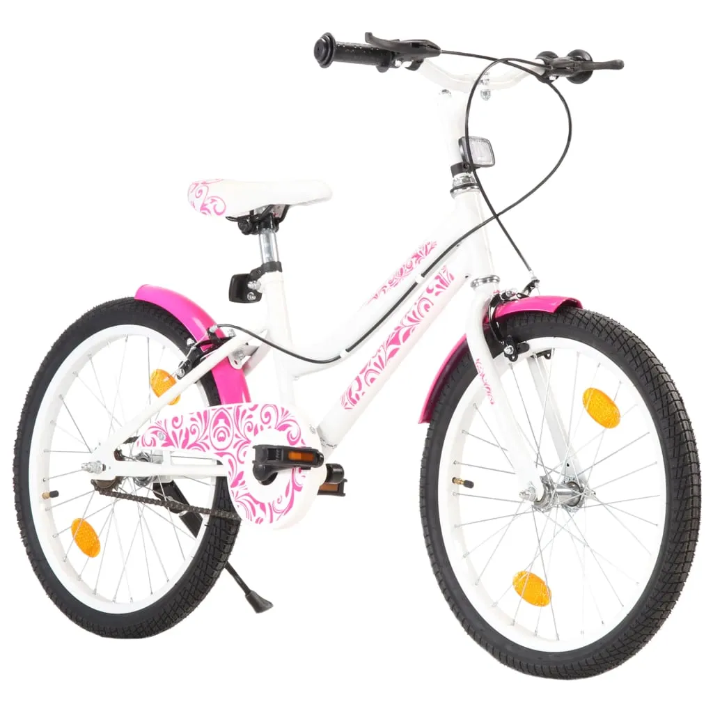 vidaXL Bici per Bambini 20 pollici Rosa e Bianca