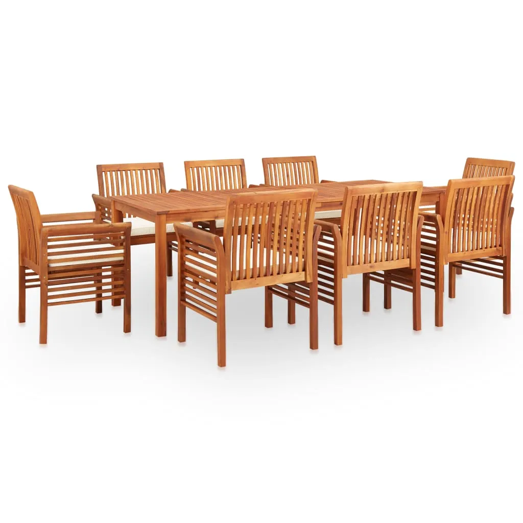 vidaXL Set da Pranzo da Giardino 9 pz con Cuscini Massello di Acacia