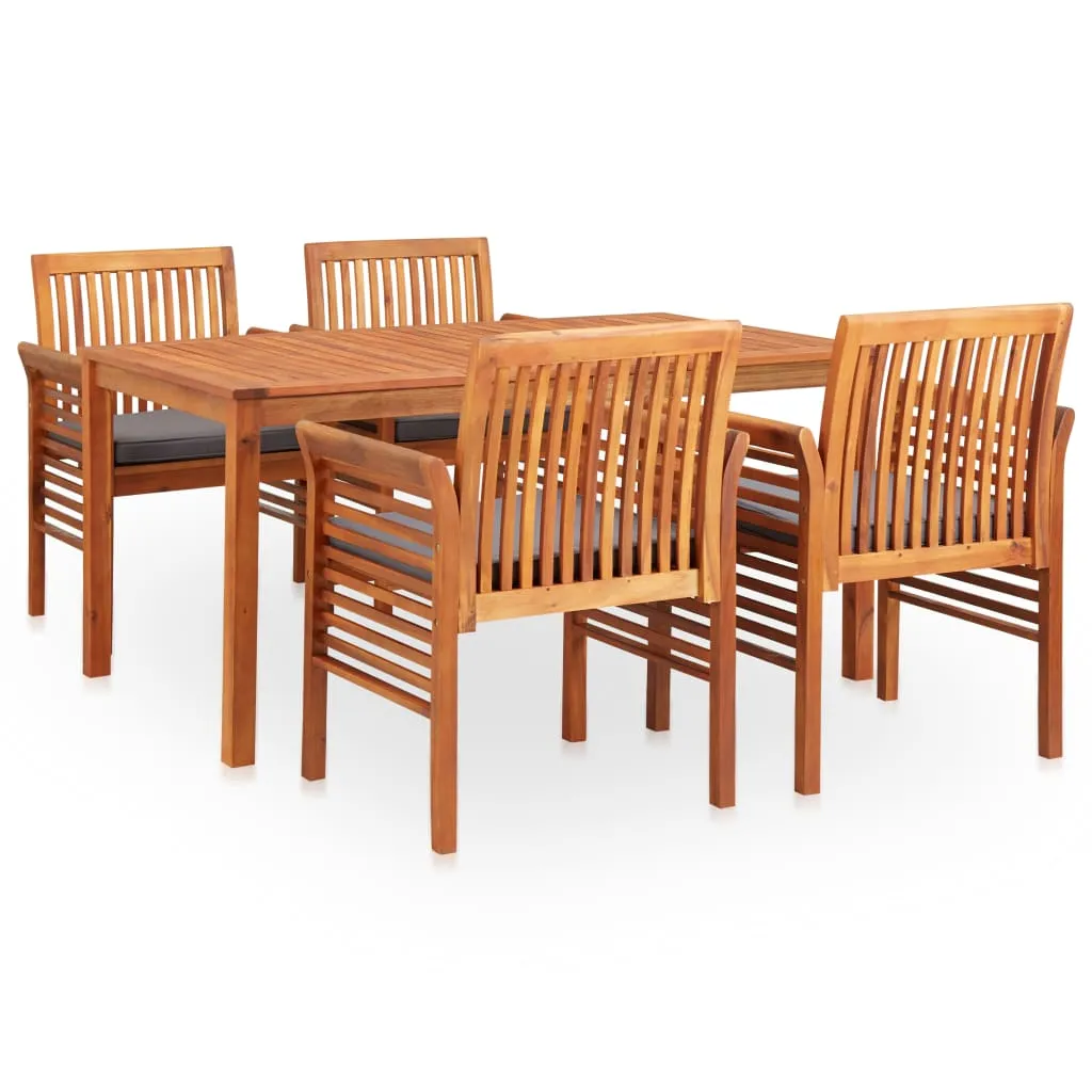 vidaXL Set da Pranzo da Giardino 5 pz con Cuscini Massello di Acacia