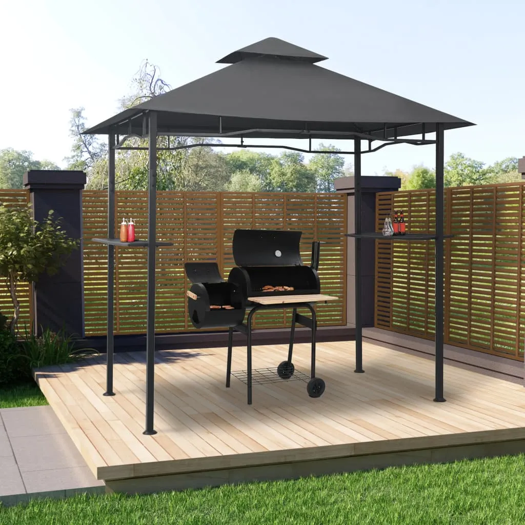 vidaXL Gazebo per Barbecue 240x150x255 cm Antracite in Acciaio