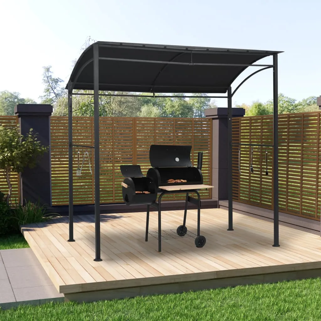 vidaXL Gazebo per Barbecue 215x150x220 cm Antracite in Acciaio